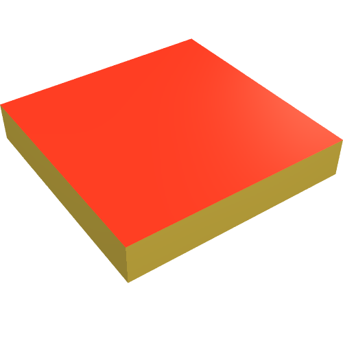 Lego Tile 2 x 2 with Red Top Print / Yellow