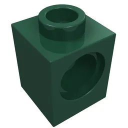 Technic Brick 1 x 1 with Pin Hole / Dark Green