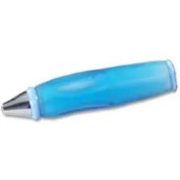 Pen Body, with Chrome Tip, Light Blue Ends / Trans-Light Blue