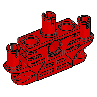 Lego Large Figure Skeletal, Torso with 3 Pins (Tohunga) / Red