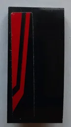 Slope, Curved 4 x 2 with Red and Black Stripes Pattern (Sticker) - Set 60131