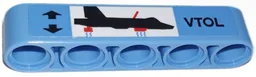 Technic, Liftarm Thick 1 x 5 with Black Airplane, Arrows and 'VTOL' Pattern (Sticker) - Set 42066