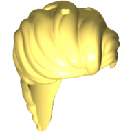 Lego Hair Long with Ponytail French Braided with 2 Holes / Bright Light Yellow