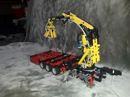 Flat trailer with crane