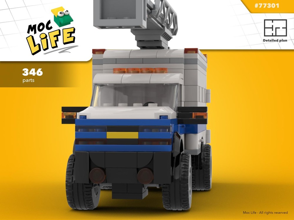 Lego Chevrolet Silverado 3500 dually power line boom with bucket