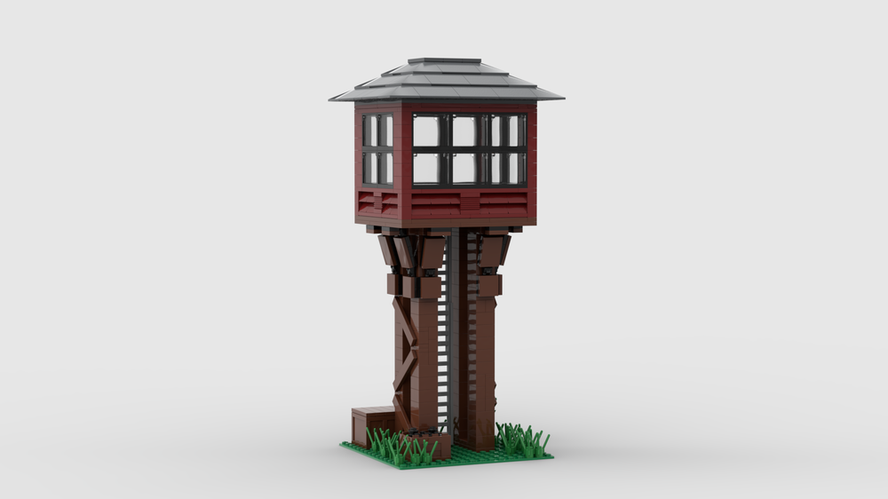Lego Western - Elevated Gate Tower - Poste Aiguillage USA - MOC