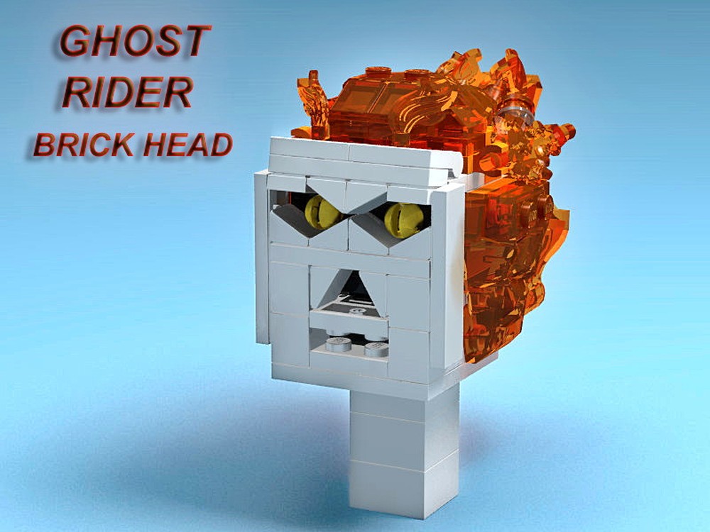 Lego Ghost Rider Brick Head