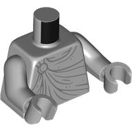 Lego Torso, Statue, Robe/Toga, Button print, Light Bluish Gray Arms and Hands / Light Bluish Gray