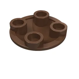 Plate Round 2 x 2 with Rounded Bottom [Boat Stud] / Brown