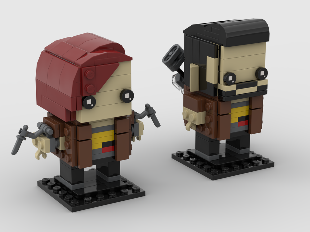 Lego Cyberpunk 2077 Masc and Fem V Brickheadz