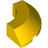 Lego Brick Round Corner 4 x 4 x 1 with Bottom Cut Outs, No Studs, Flat Top / Yellow