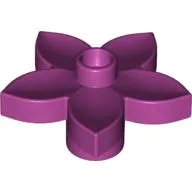 Duplo Plant, Flower with 1 Top Stud / Magenta