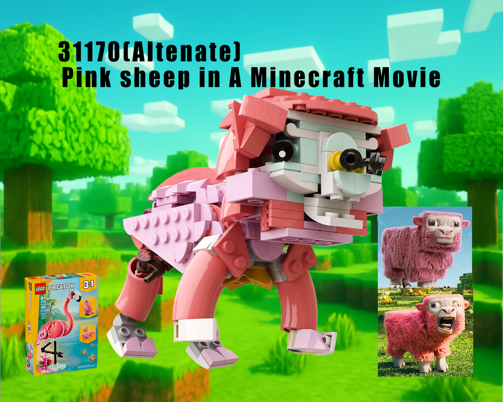 Lego 31170-Silly pink sheep in A Mc Movie(Alternate)