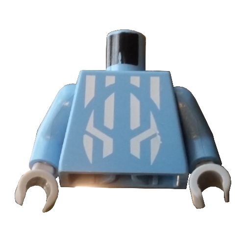 Lego Torso Jayko Print, Medium Blue Arms, Light Bluish Gray Hands / Medium Blue