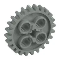 Technic Gear 24 Tooth [New Style with Single Axle Hole] / Light Gray