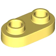 Plate Special 1 x 2 Rounded with 2 Open Studs / Bright Light Yellow