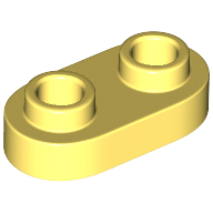 Lego Plate Special 1 x 2 Rounded with 2 Open Studs / Bright Light Yellow