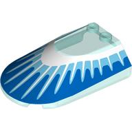 Lego Windscreen 4 x 6 x 1 1/3 with Blue Surface, Medium Azure/White Fins print (Hyperdrive)