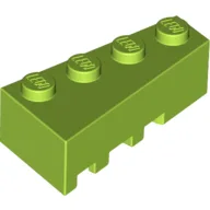 Brick Wedged, Angled 4 x 2 Right / Lime