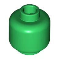 Minifig Head [Plain] [Blocked Open Stud] / Green