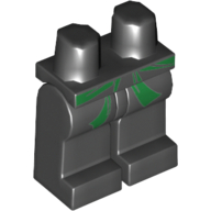 Lego Hips and Black Legs with Green Sash Print / Black