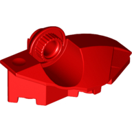 Lego Large Figure Foot, with Rotation Joint Ball Half [Vertical Side] / Red
