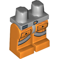 Lego Hips and Orange Legs with Rebel Flight Suit Print / Light Bluish Gray