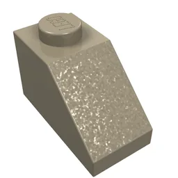 Brick Sloped 45° 2 x 1 with Bottom Pin / Dark Tan