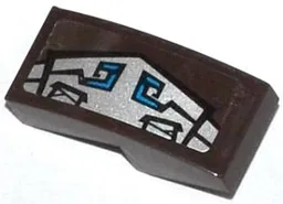 Slope, Curved 2 x 1 x 2/3 with Blue and Silver Gorilla Armor Pattern Model Left Side (Sticker) - Set 70125