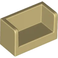 Panel 1 x 2 x 1 with Rounded Corners and 2 Sides / Tan