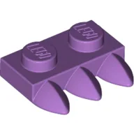 Plate Special 1 x 2 with Three Teeth [Tri-Tooth] / Medium Lavender