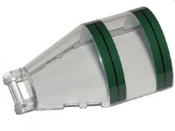 Windscreen 6 x 4 x 2 Round with Bar Handle with Dark Green Stripes Pattern (Stickers) - Set 75248
