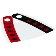 Lego Neckwear Cape, Standard with Black and Red Stripe, and Black and Red Skulls Print [Traditional Starched Fabric]