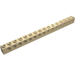 Technic Brick 1 x 16 [15 Pin Holes] / Tan