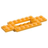 Lego Vehicle Base 4 x 10 x 2/3 with 4 x 2 Recessed Center with Smooth Underside / Bright Light Orange