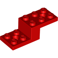 Lego Bracket 5 x 2 x 1 1/3 with Holes, Pin Bottom / Red