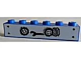 Brick 1 x 6 with Black Wrench and 3 Wheels with Tires Pattern (Sticker/Stickers) - Set 1966