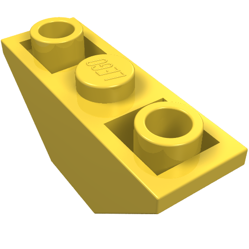 Lego Brick Sloped Inverted 45° 3 x 1 Double with 2 Completely Open Studs / Yellow