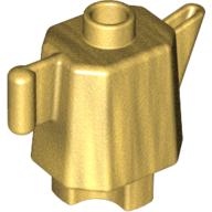 Lego Duplo Teapot / Coffeepot, Indented Base / Pearl Gold