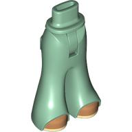 Lego Minidoll Hips and Wide Pants with Nougat Shoes, Bright Light Yellow Soles print / Sand Green