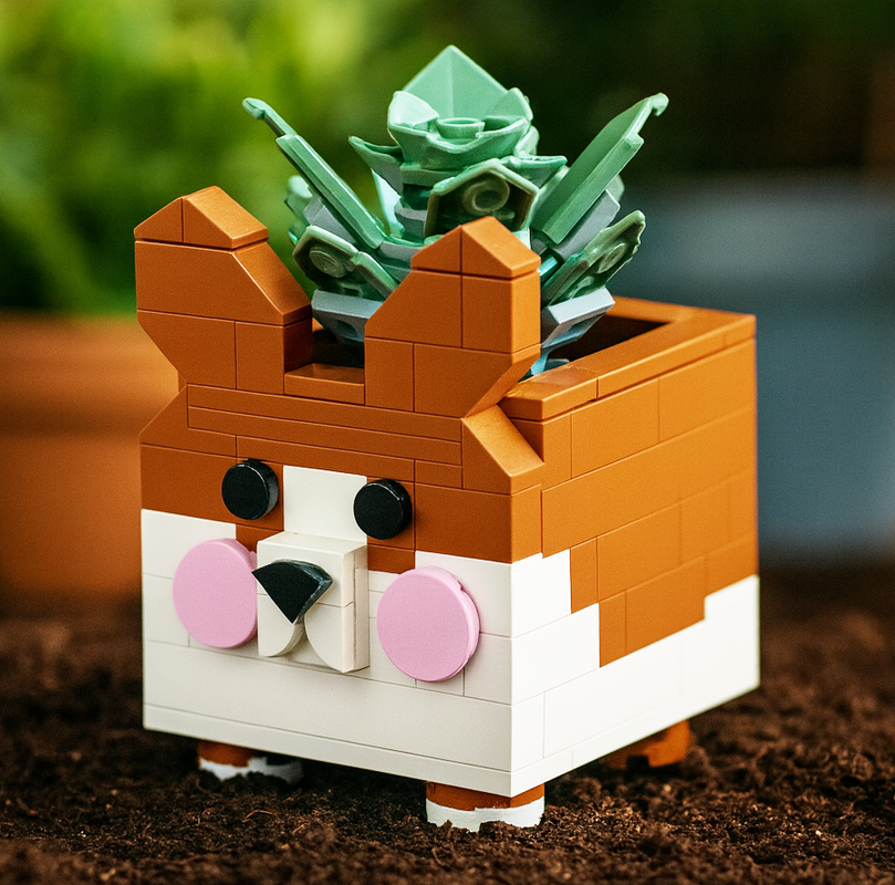 Lego The Corgi Planter - A Tribute to Blue