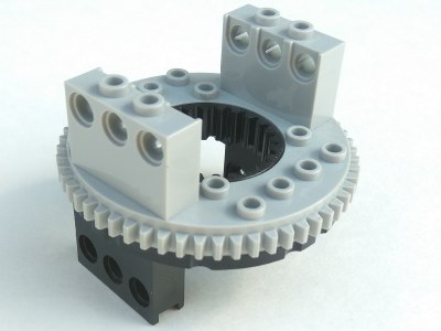 Lego Technic Turntable 56 Tooth Extended Arms with Light Bluish Gray Top (2856 / 2855)