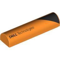 Lego Brick Curved 1 x 4 x 2/3 Double, No Studs with Black Triangle, 'DELL Technologies' Right print
