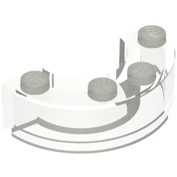 Brick Round Corner 2 x 4 without Stud Notches / Trans-Clear
