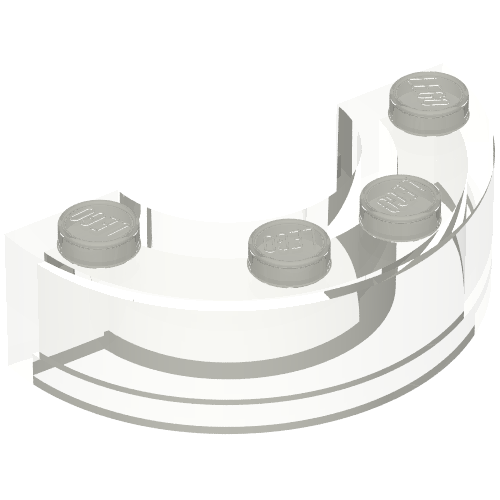 Lego Brick Round Corner 2 x 4 without Stud Notches / Trans-Clear
