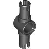 Lego Technic Pin Connector Hub with 2 Pins with Friction Ridges Lengthwise [Big Squared Pin Holes] / Black