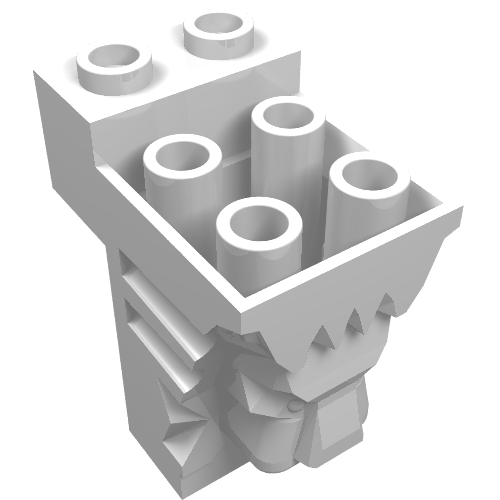 Lego Brick Special 2 x 3 x 3 with Cutout and Lion Head [Hollow Studs] / White