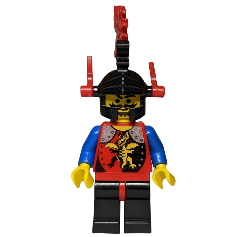 Lego Knight (Dragon Knights) - Black Legs, Red Hips, Red Plumes