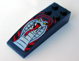 Lego Slope, Curved 6 x 2 with Cobra Pattern (Sticker) - Set 8669