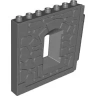 Duplo Building Wall 1 x 8 x 8 with Window Opening - Castle / Dark Bluish Gray